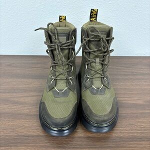 Dr. Martens Green Boots with Rugged Design and Reinforced Toe